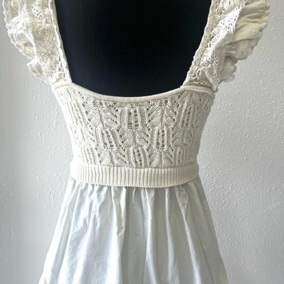 En Saison Collette Cream crochet ruffle Mini Sundress S - Picture 5 of 12